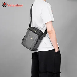 VOLUNTEER Shoulder Bag for Men New Light Weight Commuter Fashion Oxford Cloth Versatile Solid Phone Crossbody Bags Man 1698-08