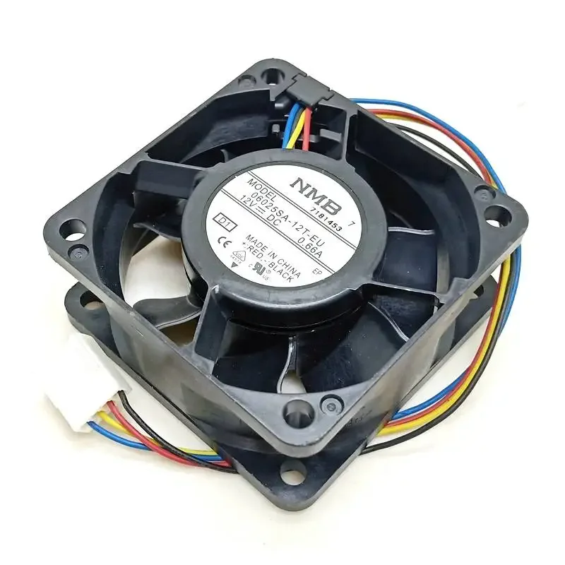 NMB 06025SA-12T-EU D1 DC 12V 0.66A 60x60x25mm Ventilador de refrigeración de servidor de 4 cables