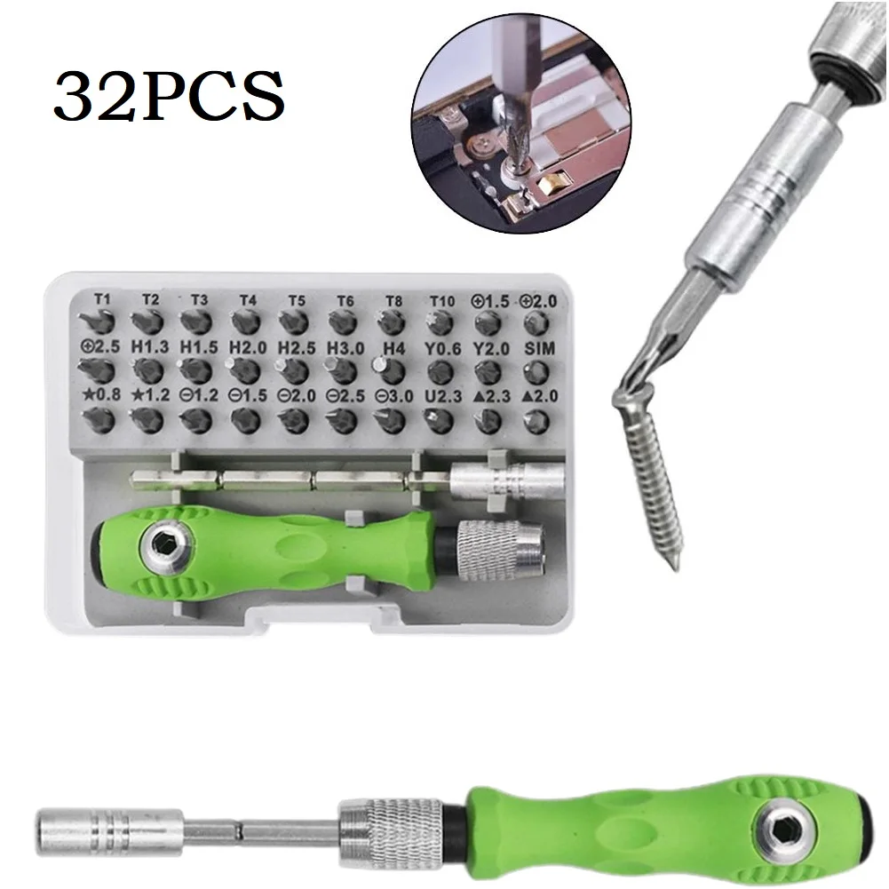 Screwdriver Screw Driver Set Repair Screwdriver Bits Magnetic Mini Non-slip 32 In 1 32pcs Dismountable Hand Tool
