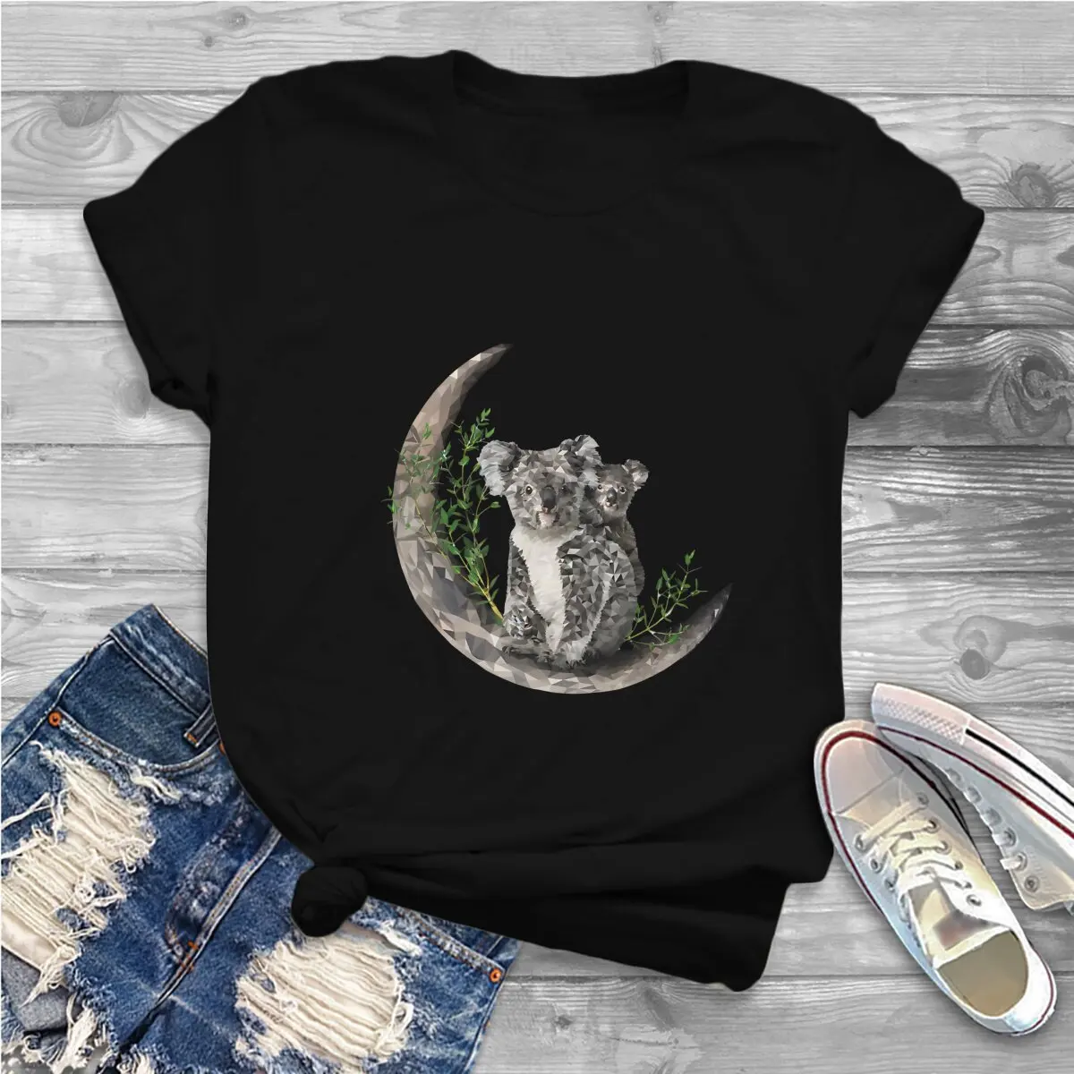 Moon Hip Hop TShirt Australian Koala Leisure Polyester T Shirt Newest Stuff For Men Women