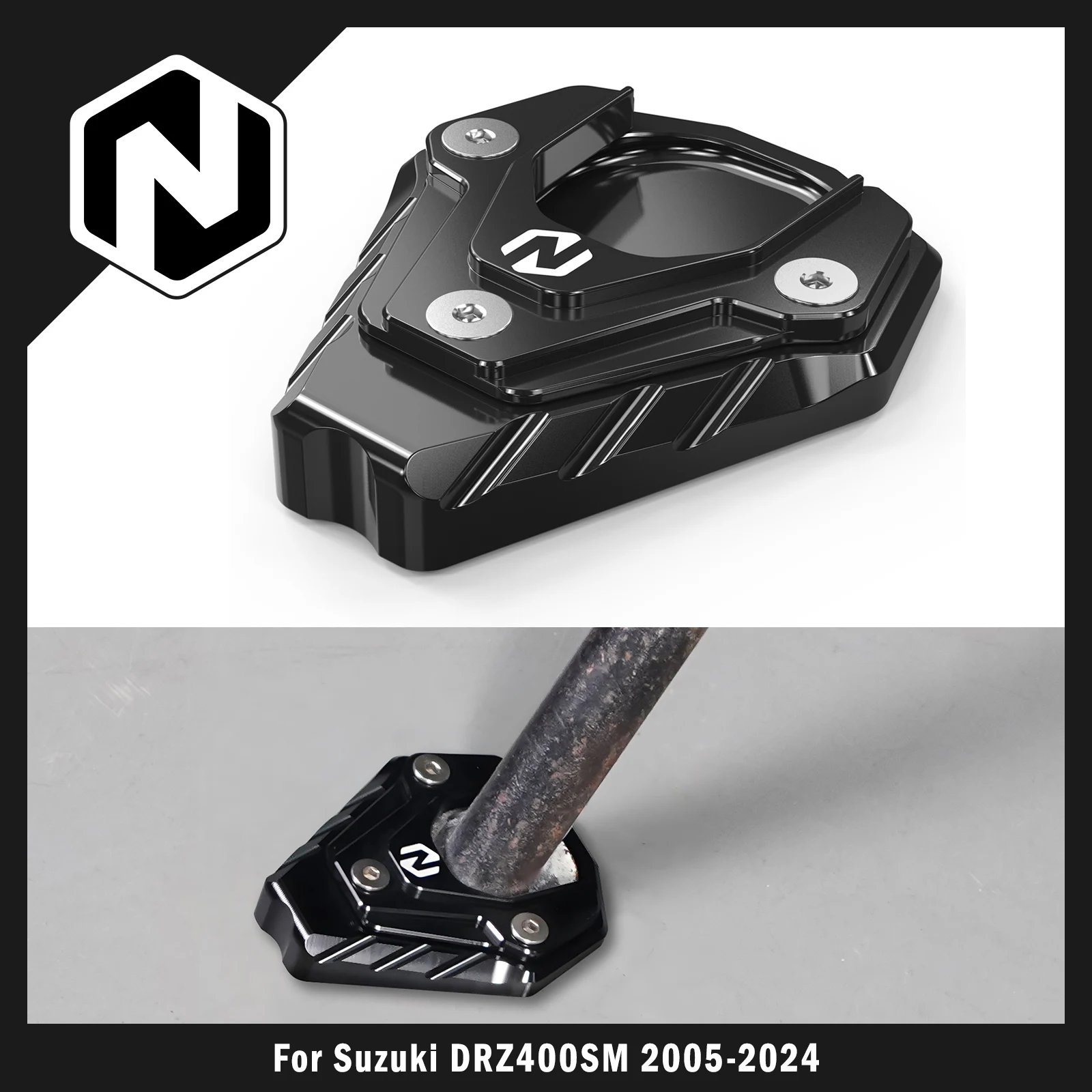 

NICECNC For Suzuki DRZ400SM 2005-2024 DRZ400S 2000-2024 2023 DR-Z 400S 400SM 400 S SM Kickstand Kick Side Stand Pad Extension
