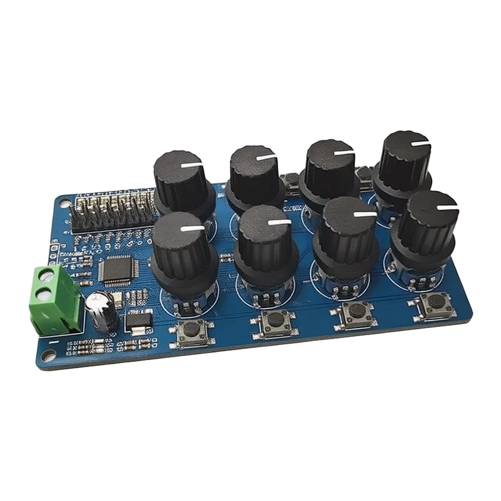 8 Channel Control Board for Prototyping For Robotics Systems 0.09 Degree Accuracy Manual Knobs Blue PCB 10x6x2cm