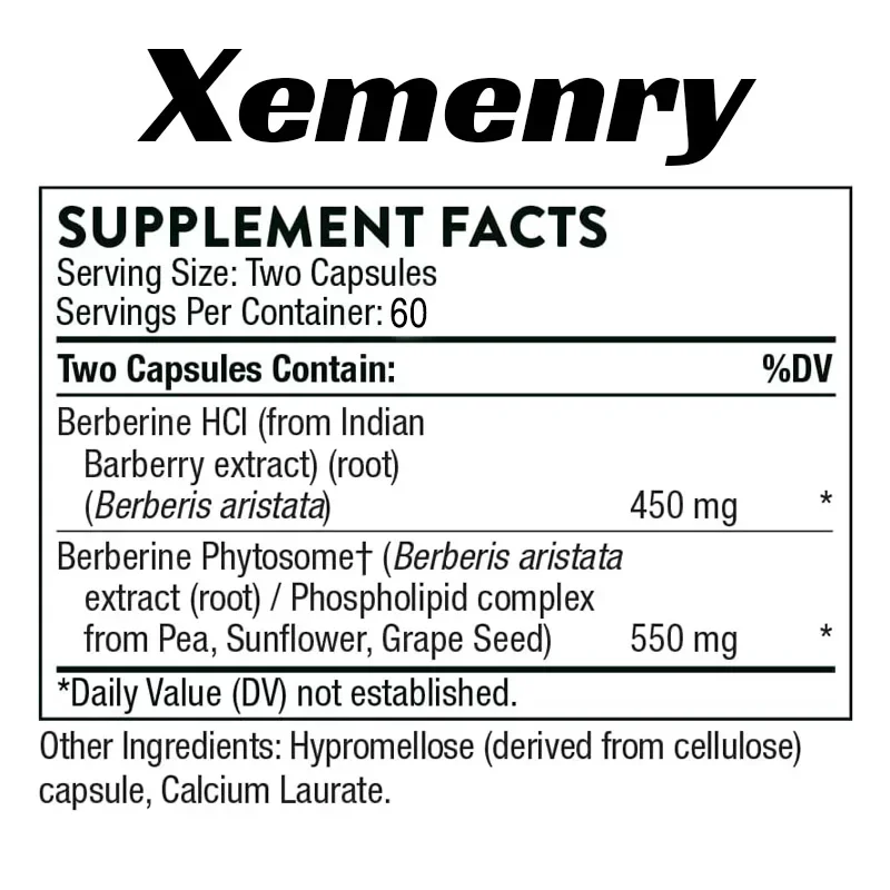 Berberine Capsules - Support Heart, Gastrointestinal Health, Promote Metabolism, Balance Cholesterol, and Improve Immunity