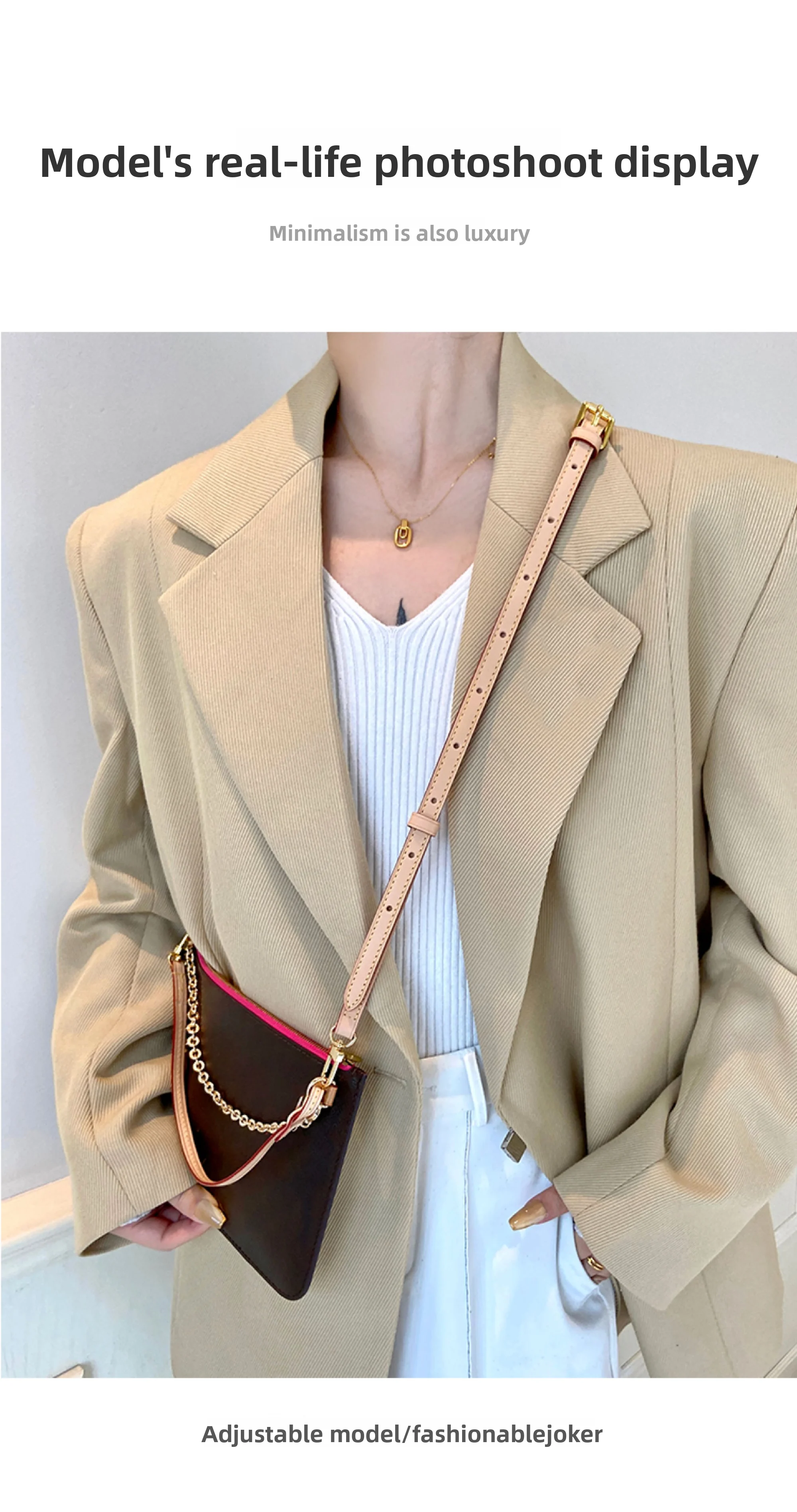 Bag Shoulder Strap For Lv Neverfull Bag Leather Bag Strap Extension Chain Underarm Bag Belt Crossbody Replacement Accessories