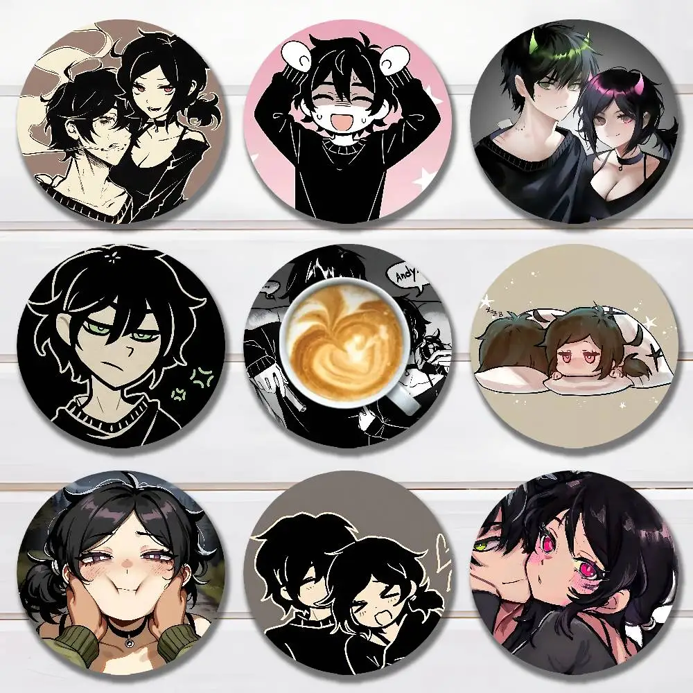 

The A-Andy And L-Leyley Round Anime Wooden Coasters DIY Decorations Birthday Valentine Gifts
