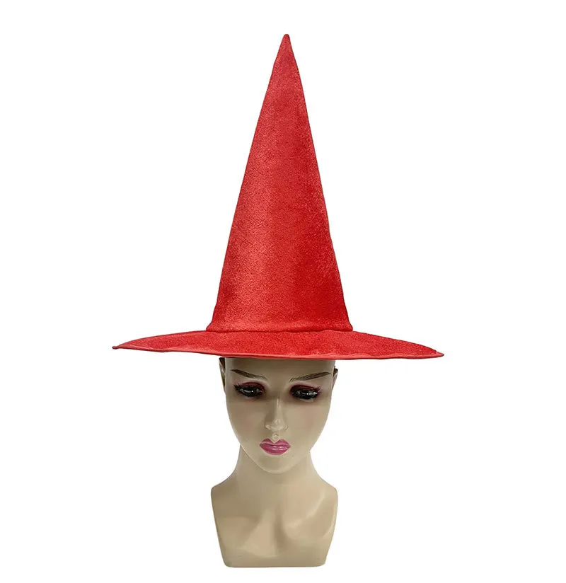 Hexenhut Halloween Farbiger Flanell Hexenhut Dunkler Hexenhut Zauberer Halloween Hexenhaarschmuck für Familienfestparty – Detail 8