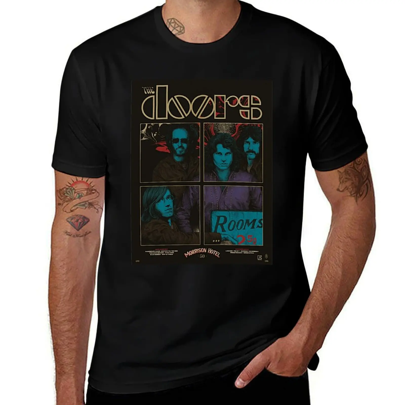 Vintage doors T-Shirt man t shirts graphic t shirts for man cotton funny man graphic t shirt T-shirt