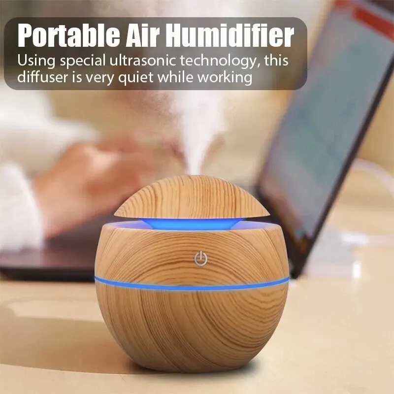 Household Wood Grain Air Humidifier Purifier Aromatherapy Machine Usb Ultrasonic Sprayer Aromatherapy Office Humidifier