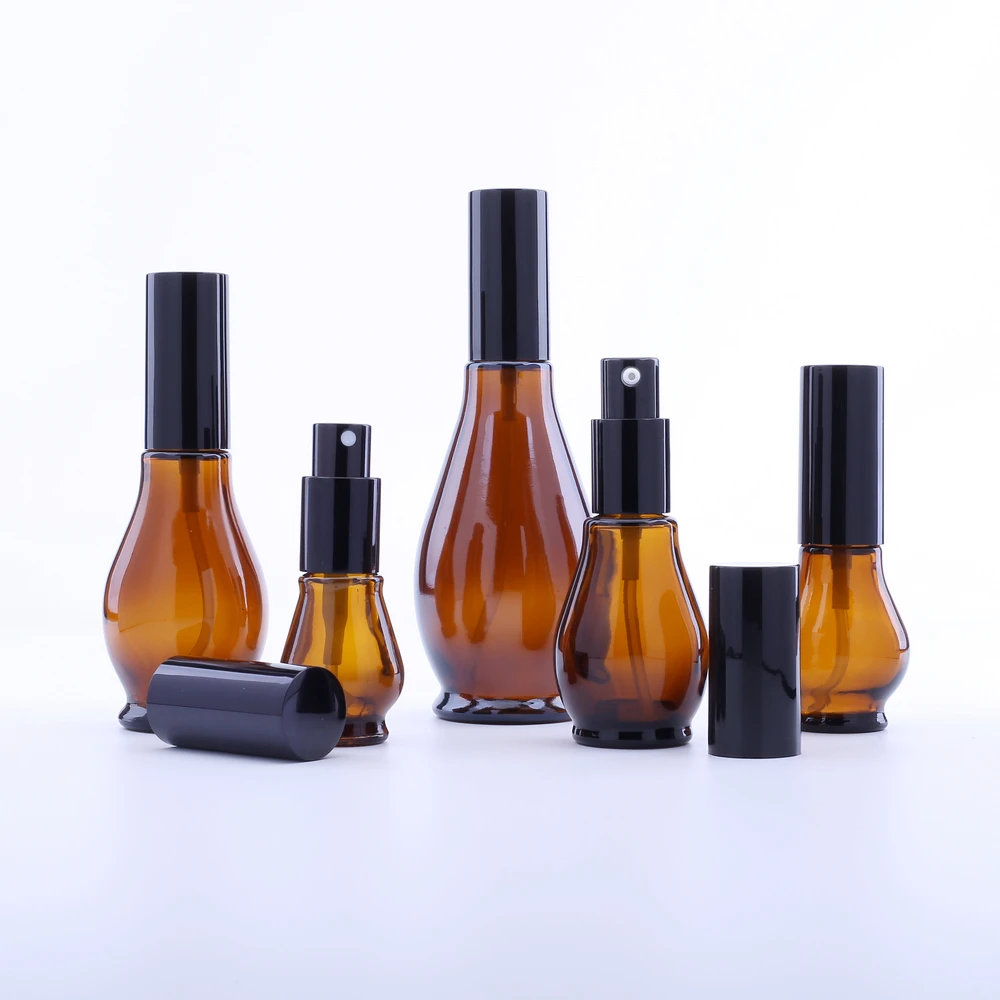 10ml/ 20ml/30ml/50ml/100ml Refillable Press Pump Glass Spray Bottle Oils Liquid Container Perfume Atomizer Travel 100pcs