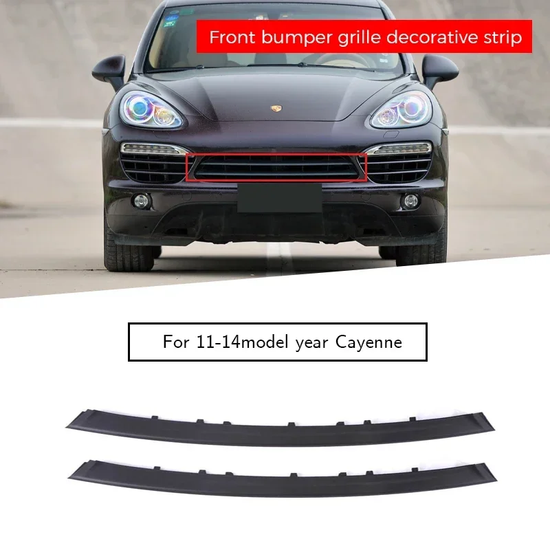 

2pcs Car Front Bumper Middle Grille Decorative Strip for Porsche Cayenne 2011-2014 95850597300 95850597400