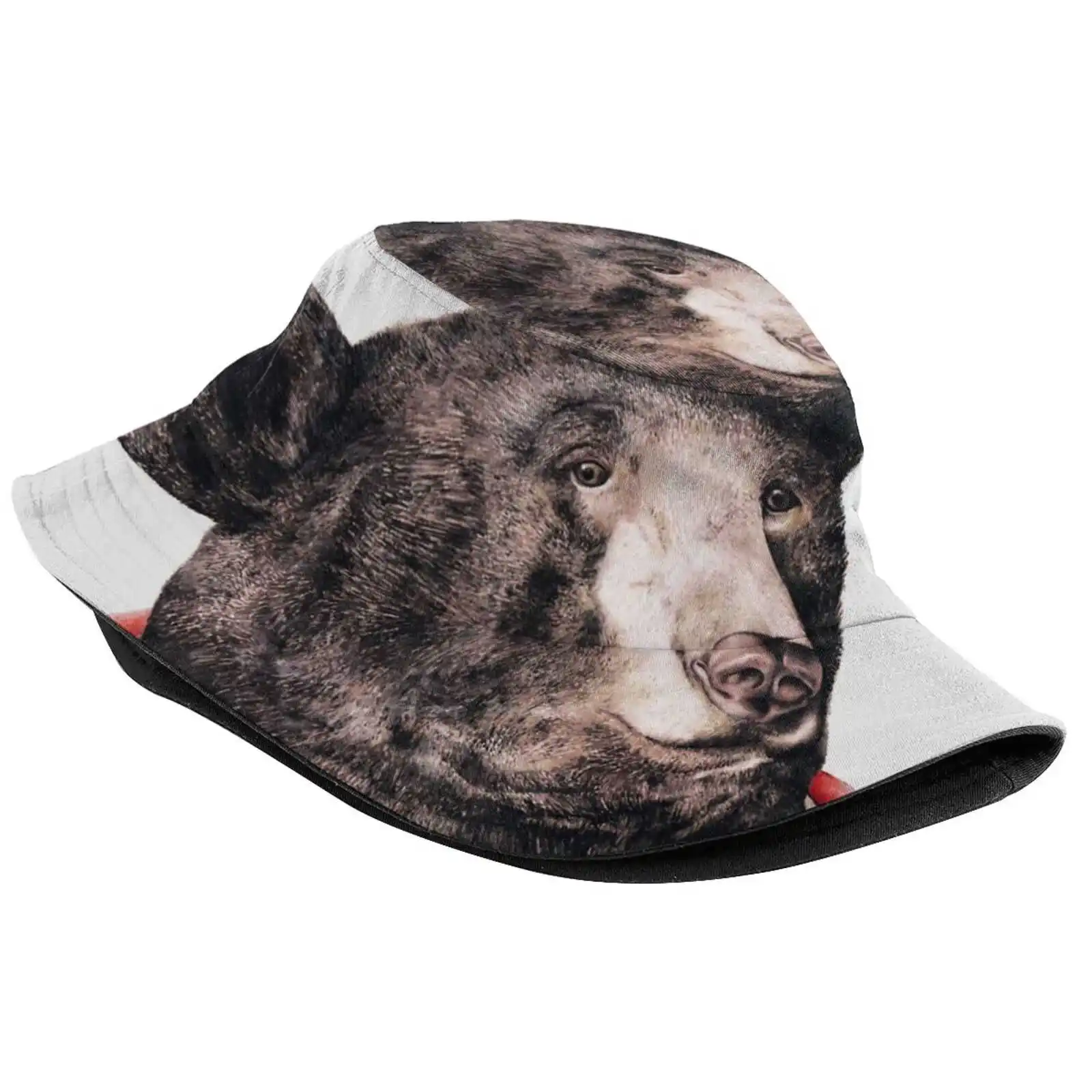 Black Bear Women Men Fisherman Hats Bucket Caps Bears Bear Art Animals In Woodland Nursery Woodland Bear Scandinavian Black