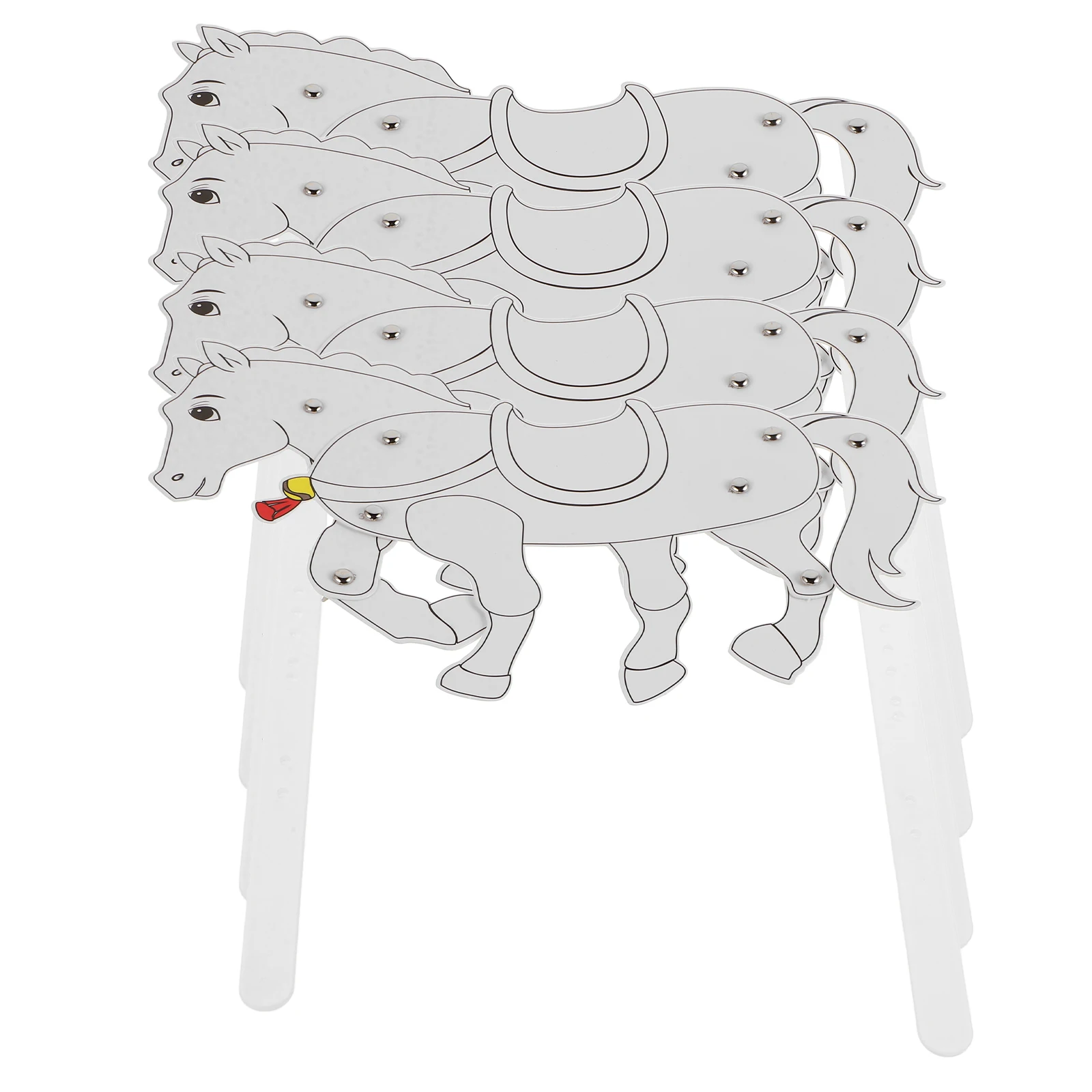 

4pcs Puppet Horse Figure Handcrafted Diy Cutout Toys Decor Prop Plastic Shadow Puppets Horse Design Model Wall
