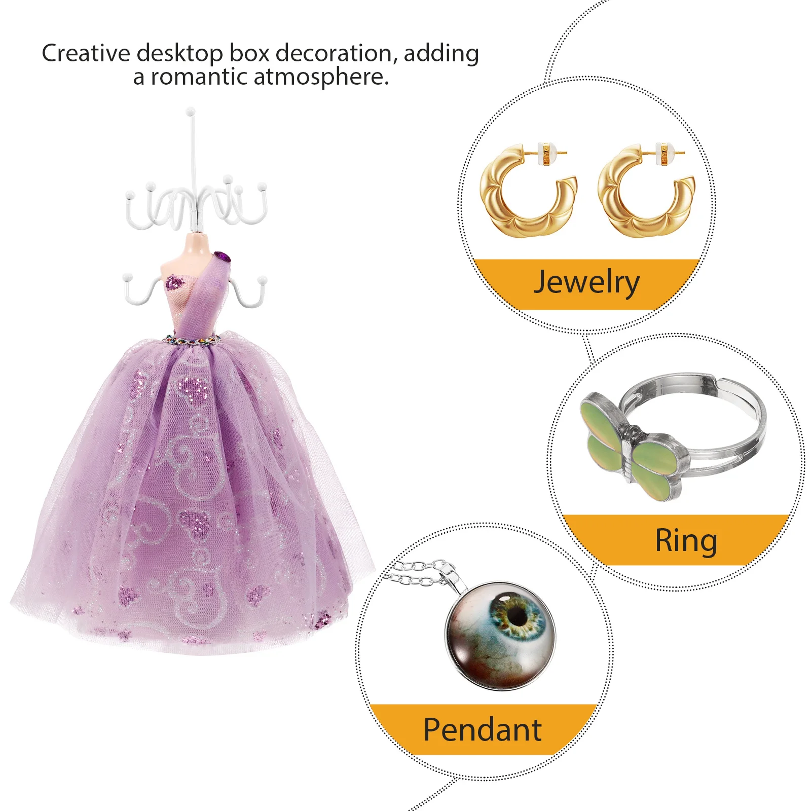 

Creative Iron Jewelry Display Stand Organizer Earring Holder Necklace Storage Jewelry Rack Desktop Bracelet Holder Stand