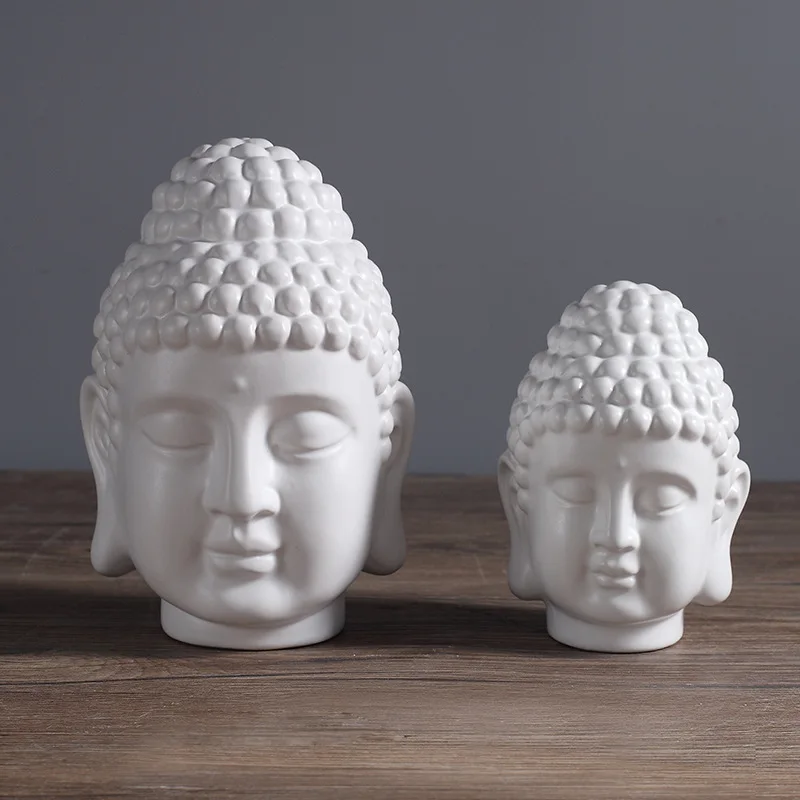 

Mutihome 2026 Indian Buddha Statues Buddha Heads Zen Ornaments Entrance Hall Living Room Japanese Style Silence Home Decorations