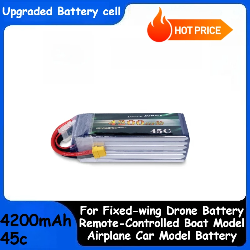 

4200mAh 45C 7.4V/11.1V/14.8V/22.2V for Fixed-wing Drone Battery,Remote-Controlled Boat Model Airplane Car Model Battery