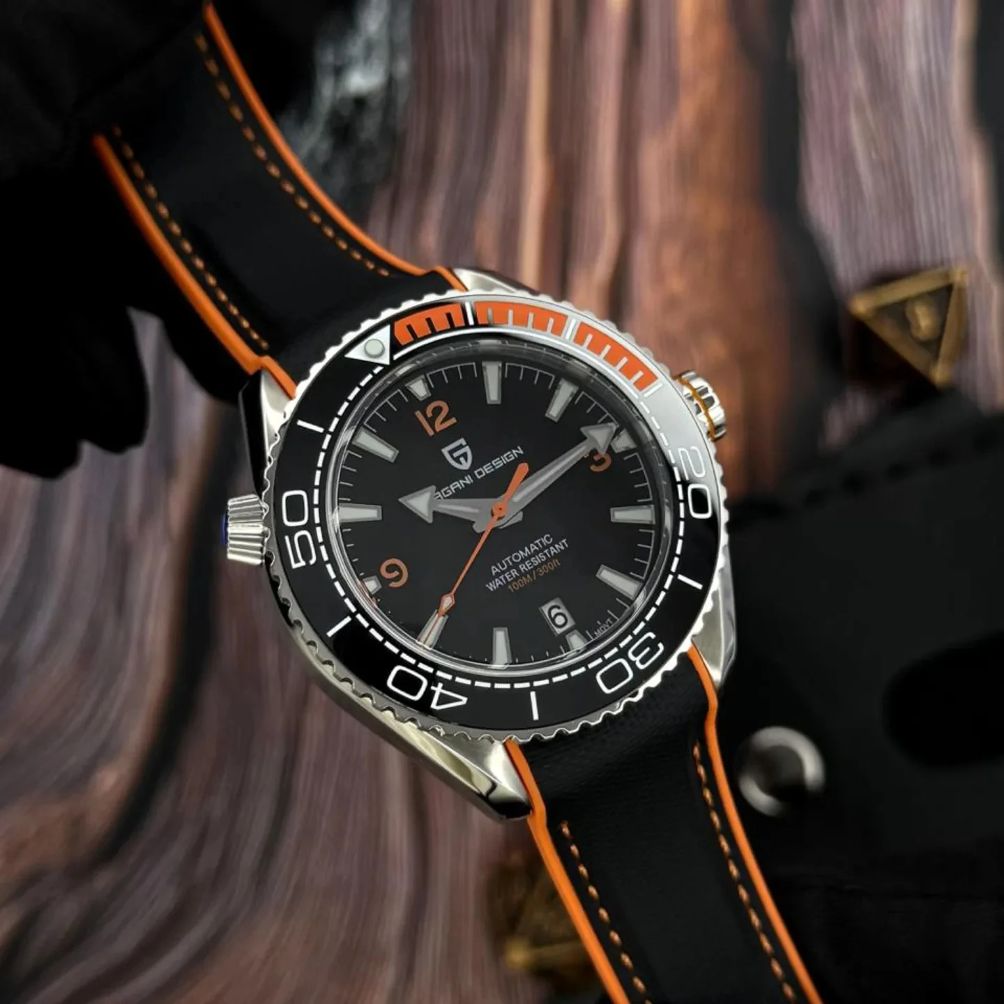 PAGANI DESIGN 42MM Japan movement Men Mechanical Watch 100M Waterproof Sapphire Crystal Ceramic Bezel Men Automatic Wristwatches
