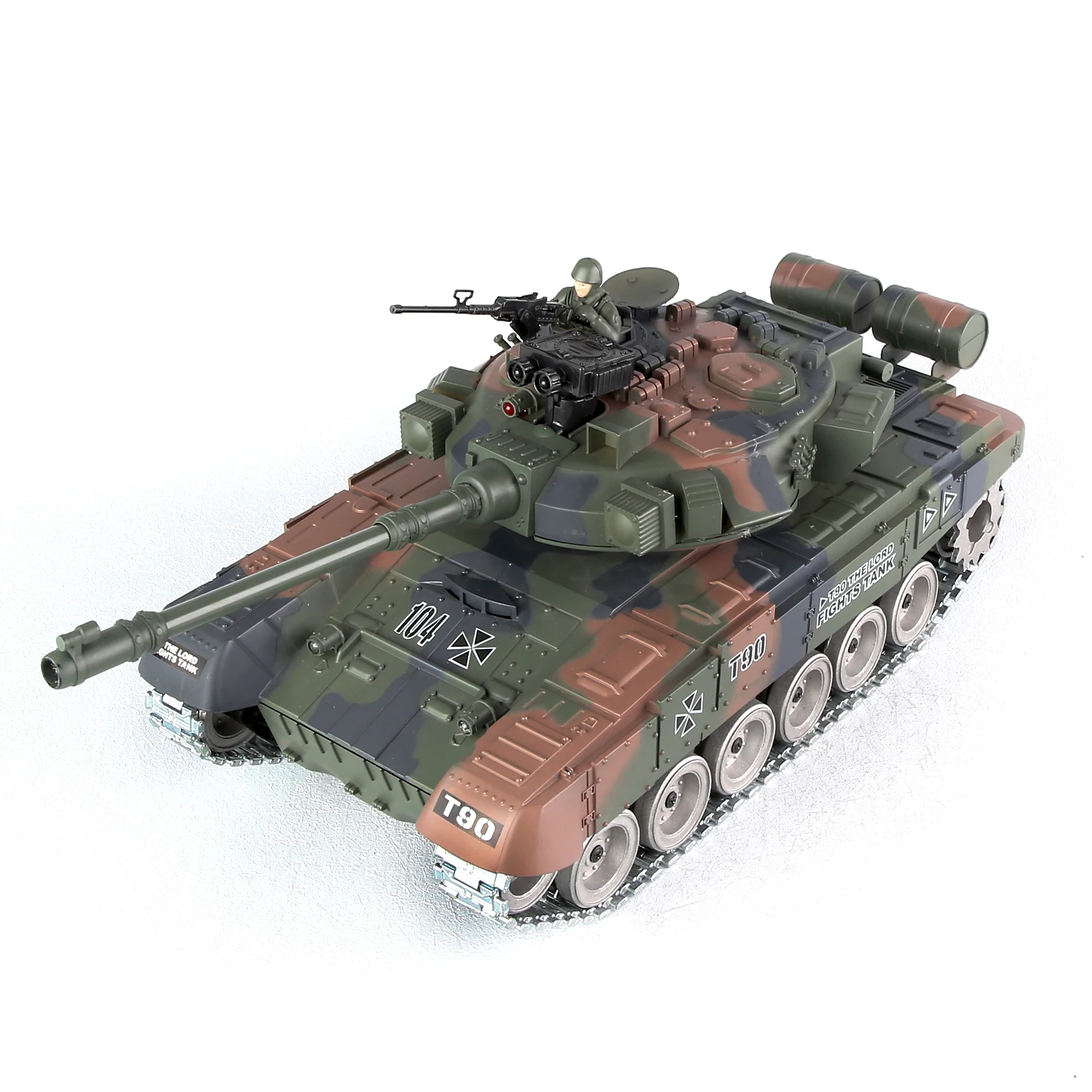 Coolbankリモコンモデルタンクおもちゃ、rcタンク1:18金属トラック、2.4ghz rus T-90軍隊、光と音の軍用車両