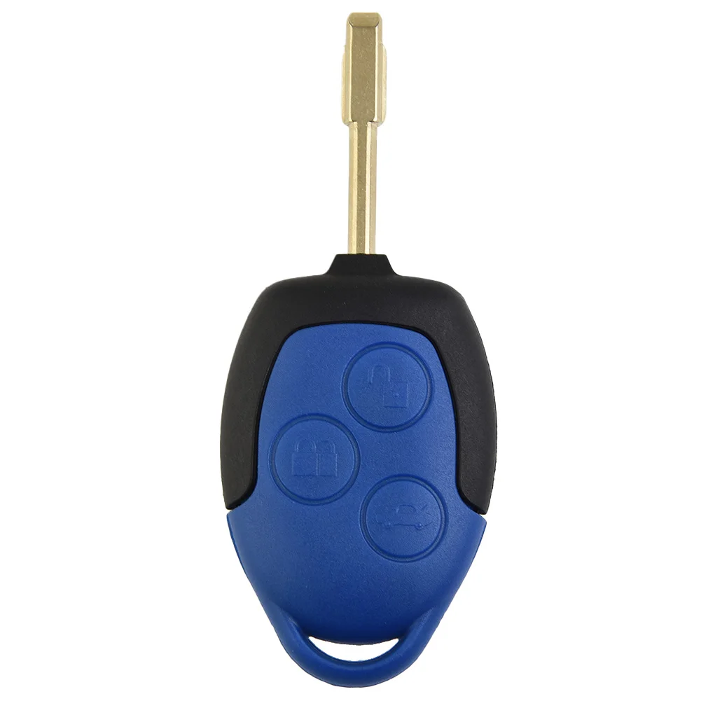 1pc Car Key Fob Case 3 Button BLUE Remote Cover For Ford Transit Connect Mk7 2006-2014 3 Button Key Shell