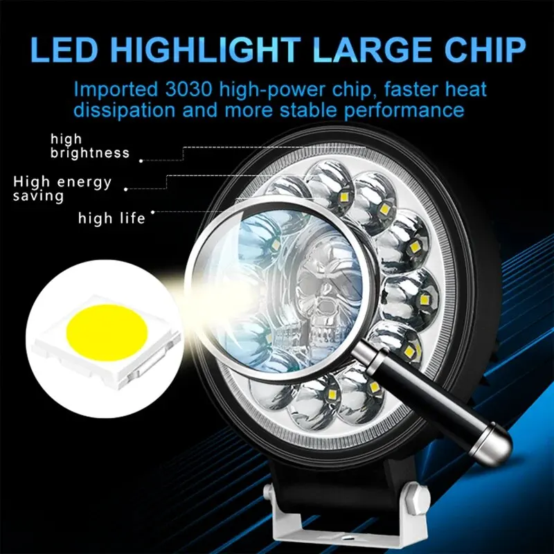 4inch RGB 12V 24V LED Work Light Bar for Car Motorcycle Spot Off Road 4x4 Truck SUV Boat ATV Tractor Headlight Driving Lights