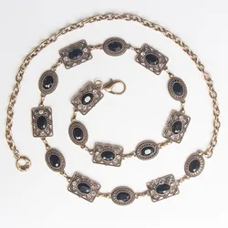 Retro Ma'am Luxury Rhinestone Waist Chain Versatile Ethnic Style Summer Fashion Body Chain Charm Jewelry Accesories Waist Chain