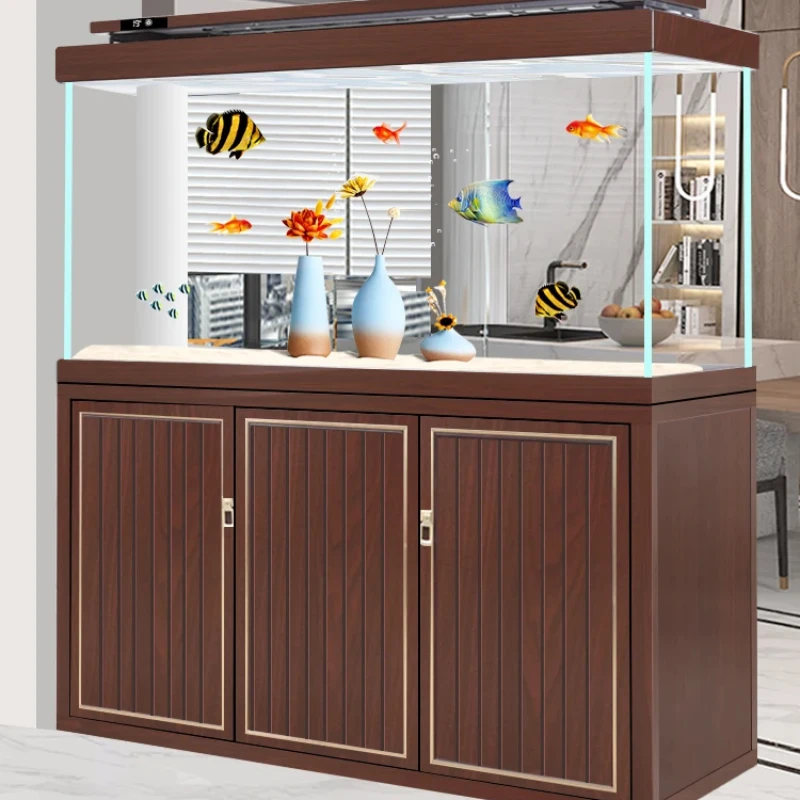 

Fish tank living room large floor-to-ceiling household partition water-free aluminum alloy bottom cabinet