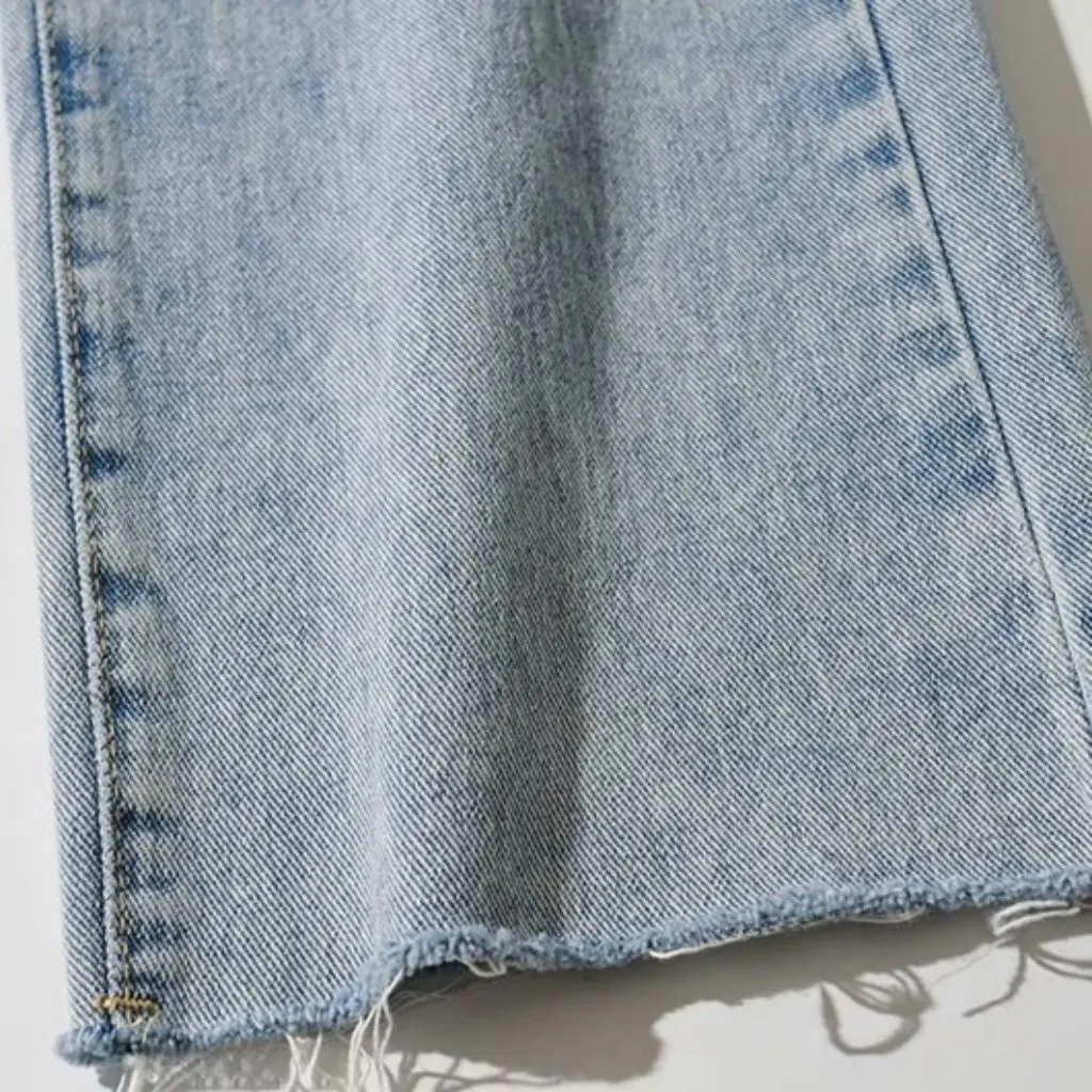 

Women's High Waist Hollow-Out Double Waist Jeans Sexy Wide Leg Dipped Straight Slim Fit Trendy Autumn Fashion Trousers