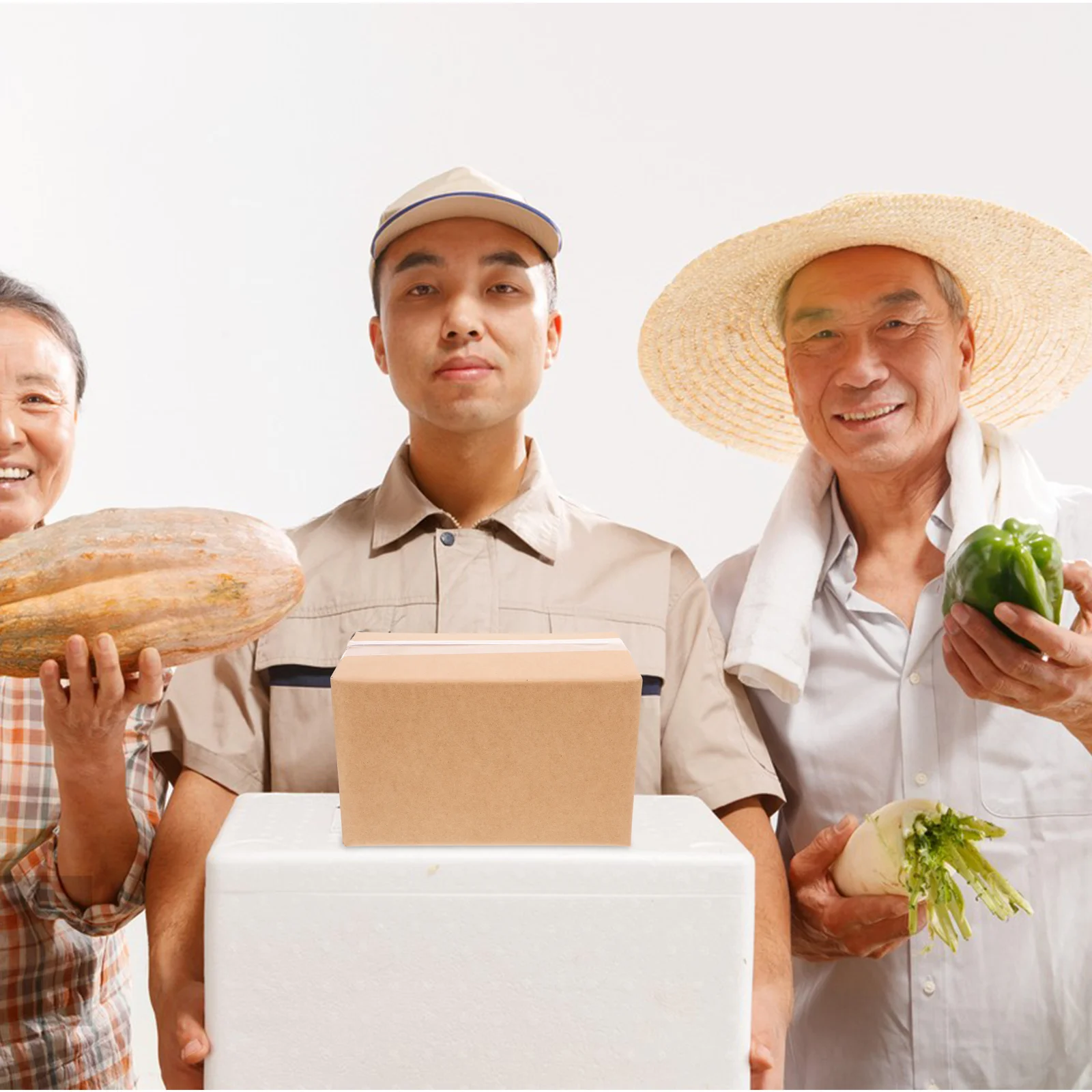 Caja refrigerada de transporte de 2 uds., cajas aisladas, contenedores de espuma para envío de alimentos fríos y frutas, embalaje de papel de aluminio pequeño