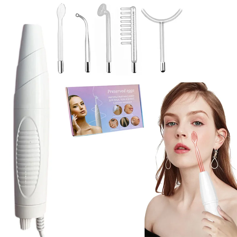 عصا علاج الوجه عالية التردد، جهاز العناية بالبشرة المنزلي، آلة العناية بالجمال المحمولة، الأدوات المنزلية