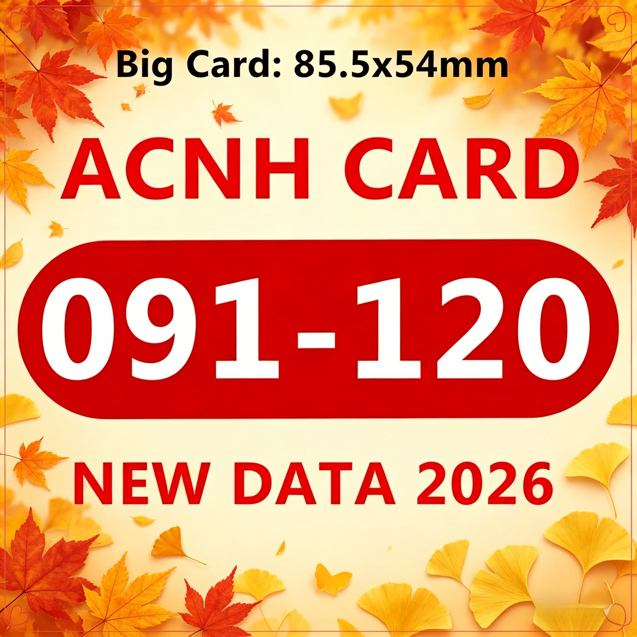 Карта ACNH NFC, изысканно выполненная игровая карта 091-120, четкий изображение, приятная на ощупь, отличный небольшой подарок для любителей игр, 85,5x54 мм.