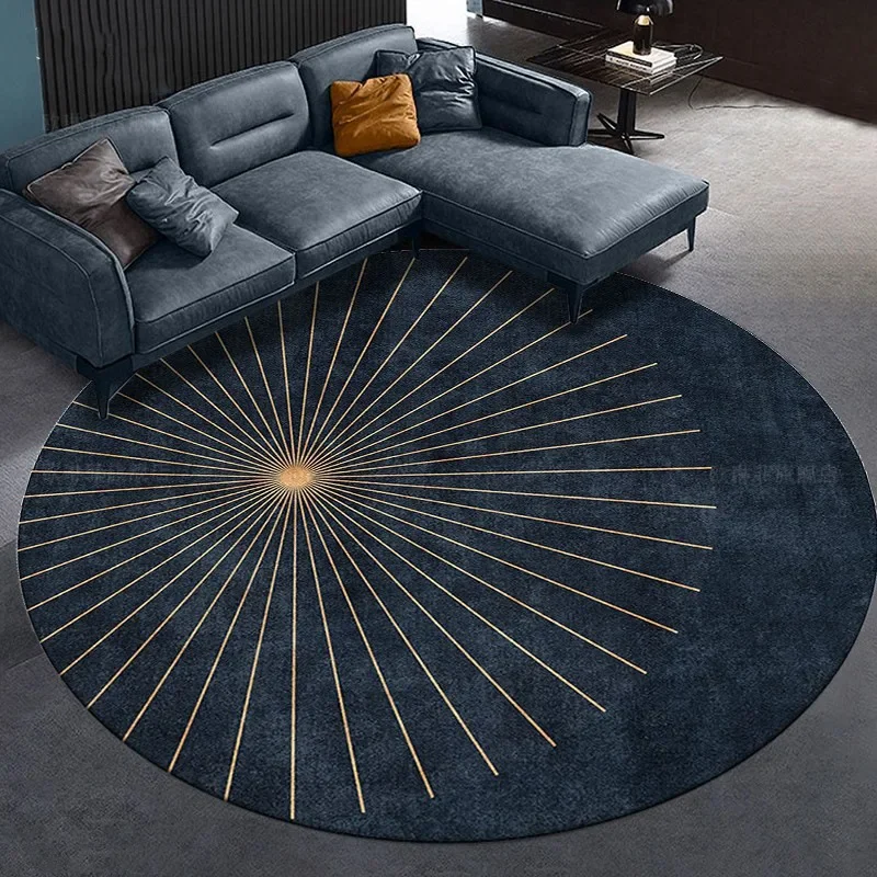 Vikama circular llight luxury office computer gaming swivel chair non-slip mat dirty study stool under the mat Crystal Velvet
