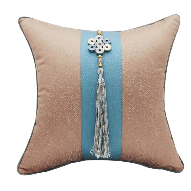 Imagem -04 - Luxo Estilo Árabe Lance Capa Travesseiro com Tassel Modern Cushion Case Cinza Almofada do Sofá Jacquard