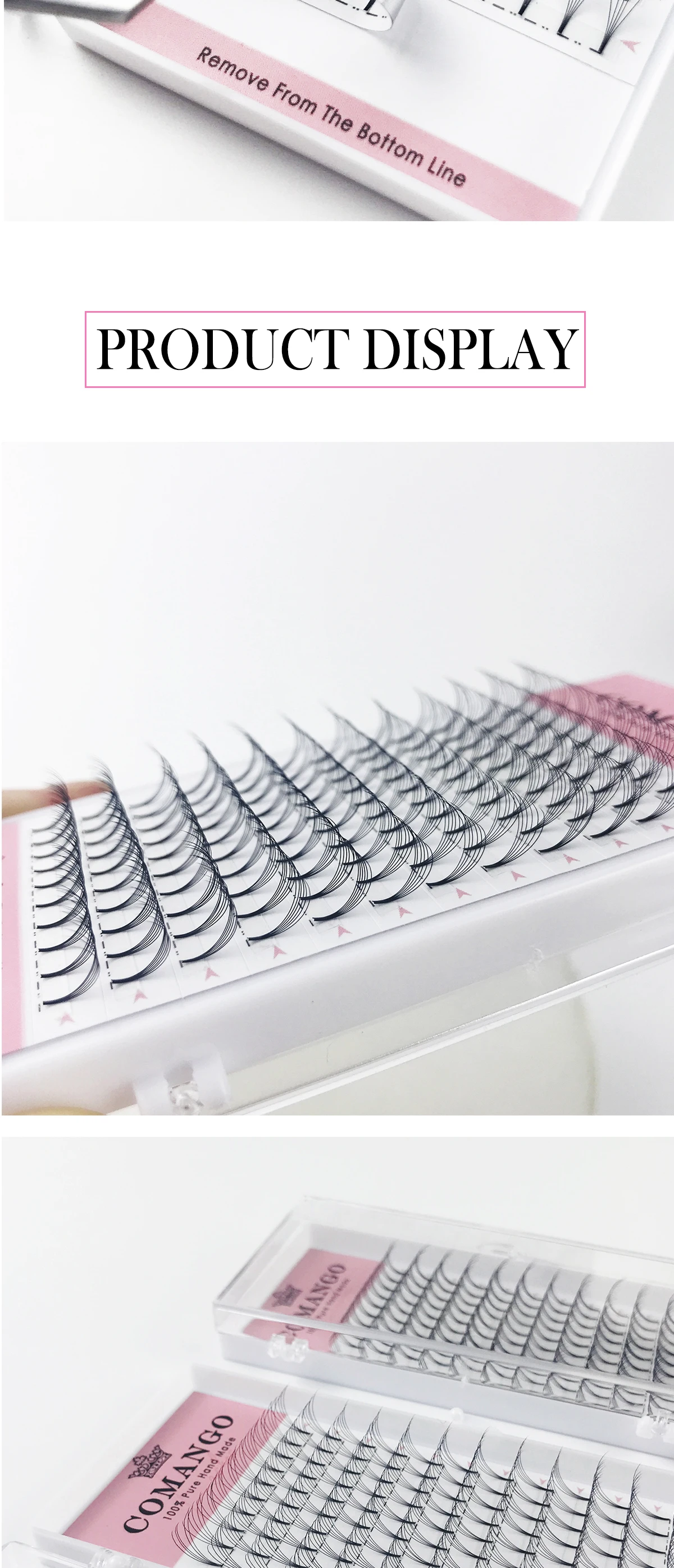CoMango Wimpernverlängerung mit kurzem Stiel, vorgefertigte Volumenfächer, 3D/4D/5D/6D/10D, breite russische Wimpernverlängerung, Nerz-Wimpernverlängerung – Detail 5
