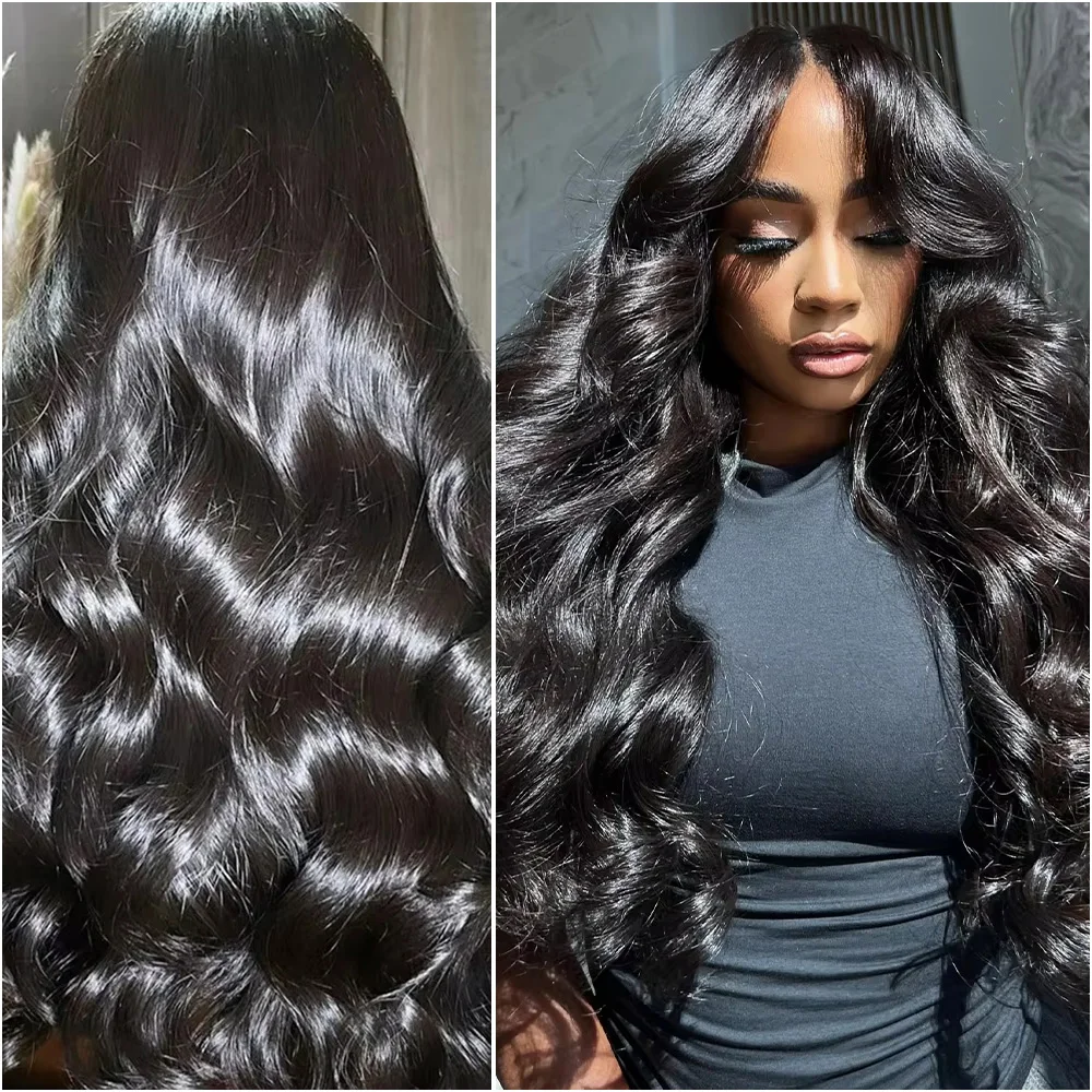 

200% Density 13x6 HD Transparent Body Wave Lace Frontal Human Hair Wig 30 38 Inches 360 Lace Front Wigs Pre Plucked For Women