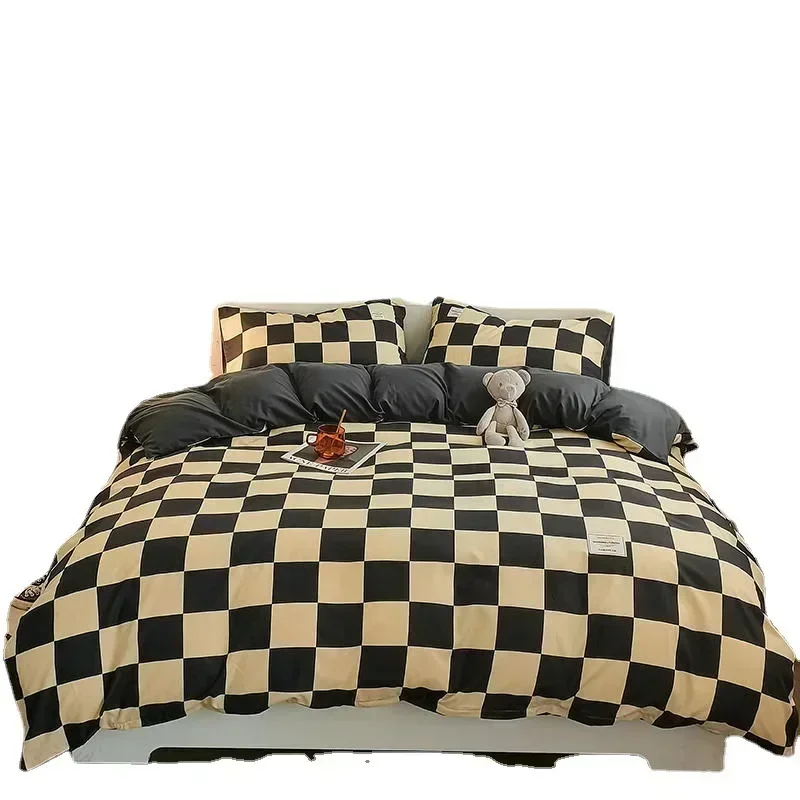 Modern Simple Comforter Quilt Cover Flower Plaid Duvet Cover Bedding Set Luxury Duvet Cover King Size  Twin Bed Set