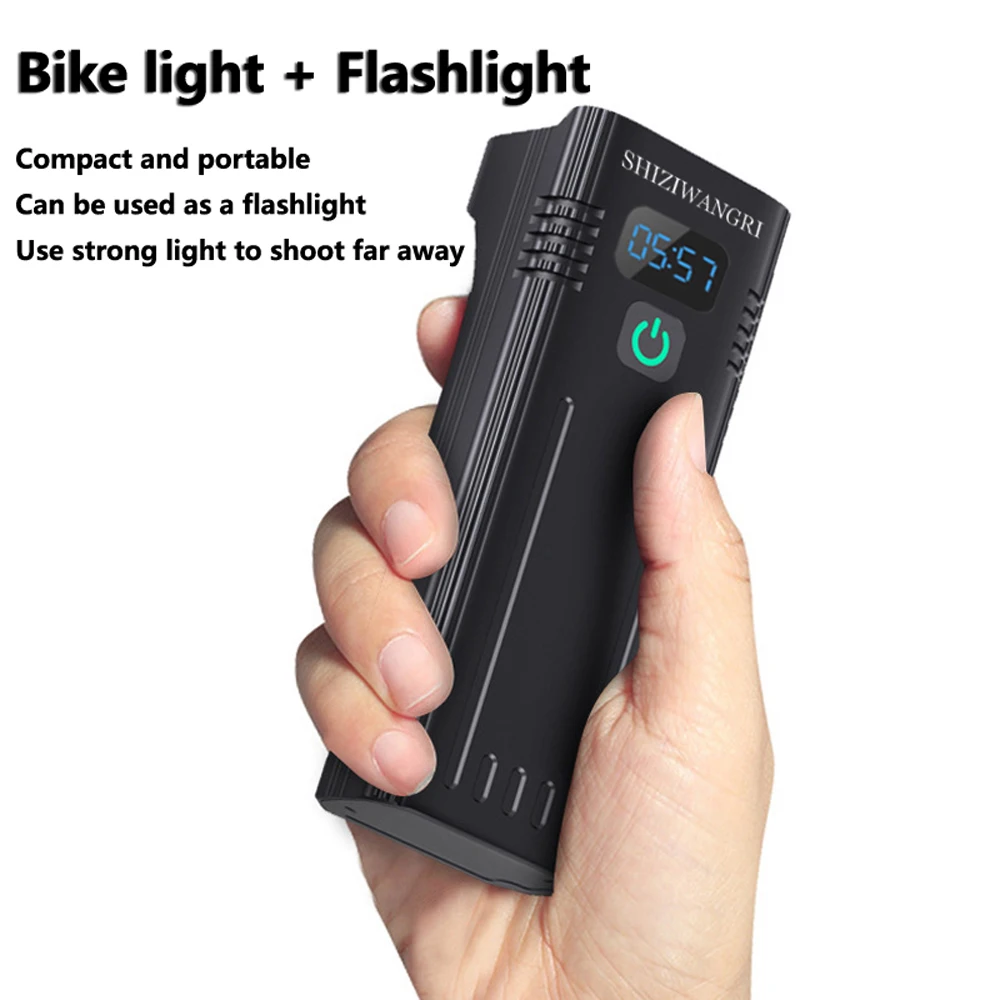 10000mAh Lantern Bicycle Light Powerful 8LED Bike Headlight Rechargeable Power Bank Front Rear Lights Set