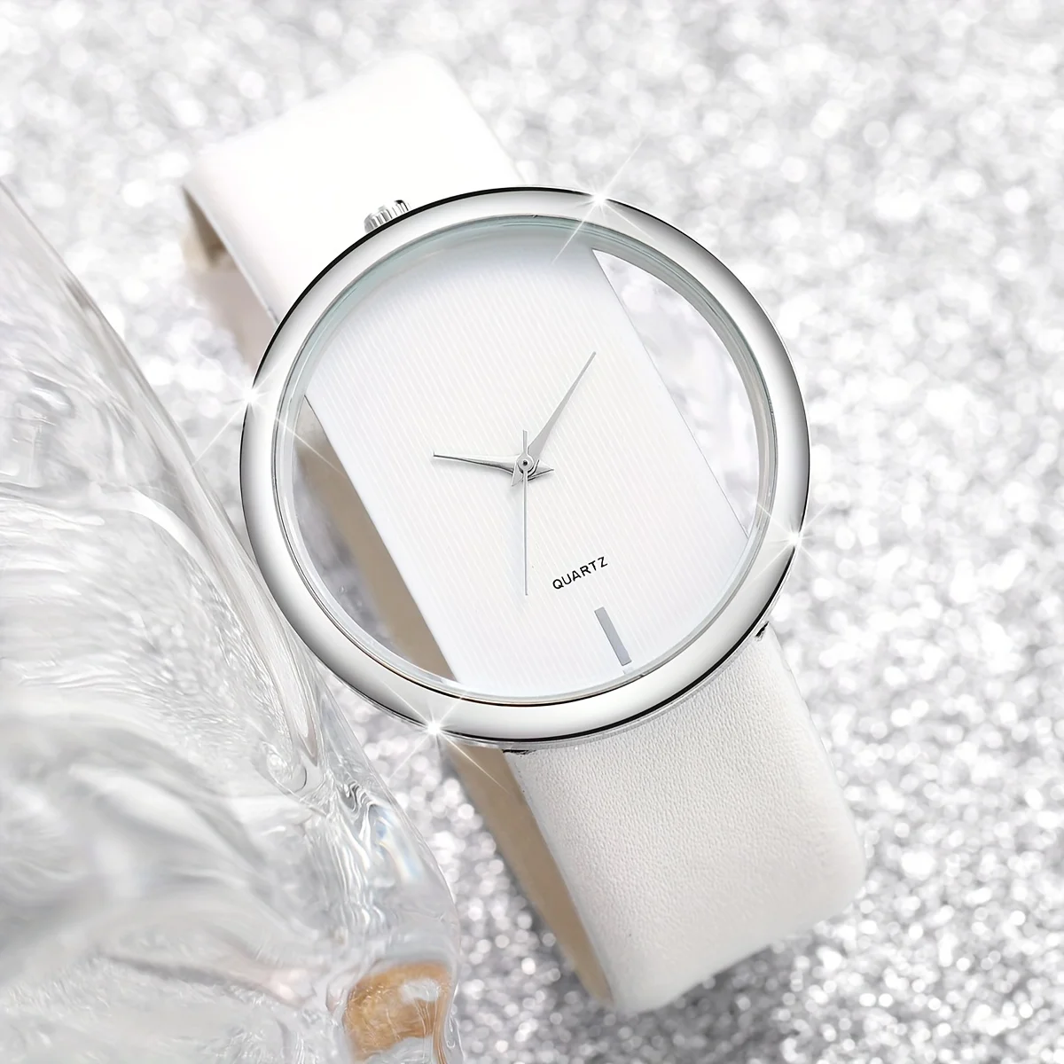 6 Stks/set Dames Uitgehold Quartz Horloge Analoog Pu Lederen Polshorloge En Sieraden Set, Cadeau Voor Mama Haar