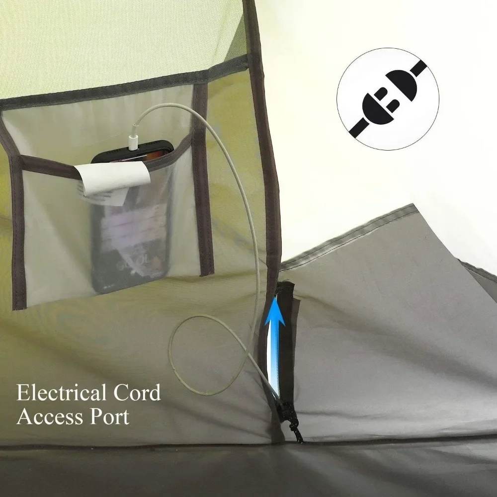 Impermeável Dupla Camada Tendas Familiares Instantâneas, Fácil Pop Up Tent, Configuração Automática, 12,5 'x 8,5' x 53,5, 6 Pessoas, Frete Grátis