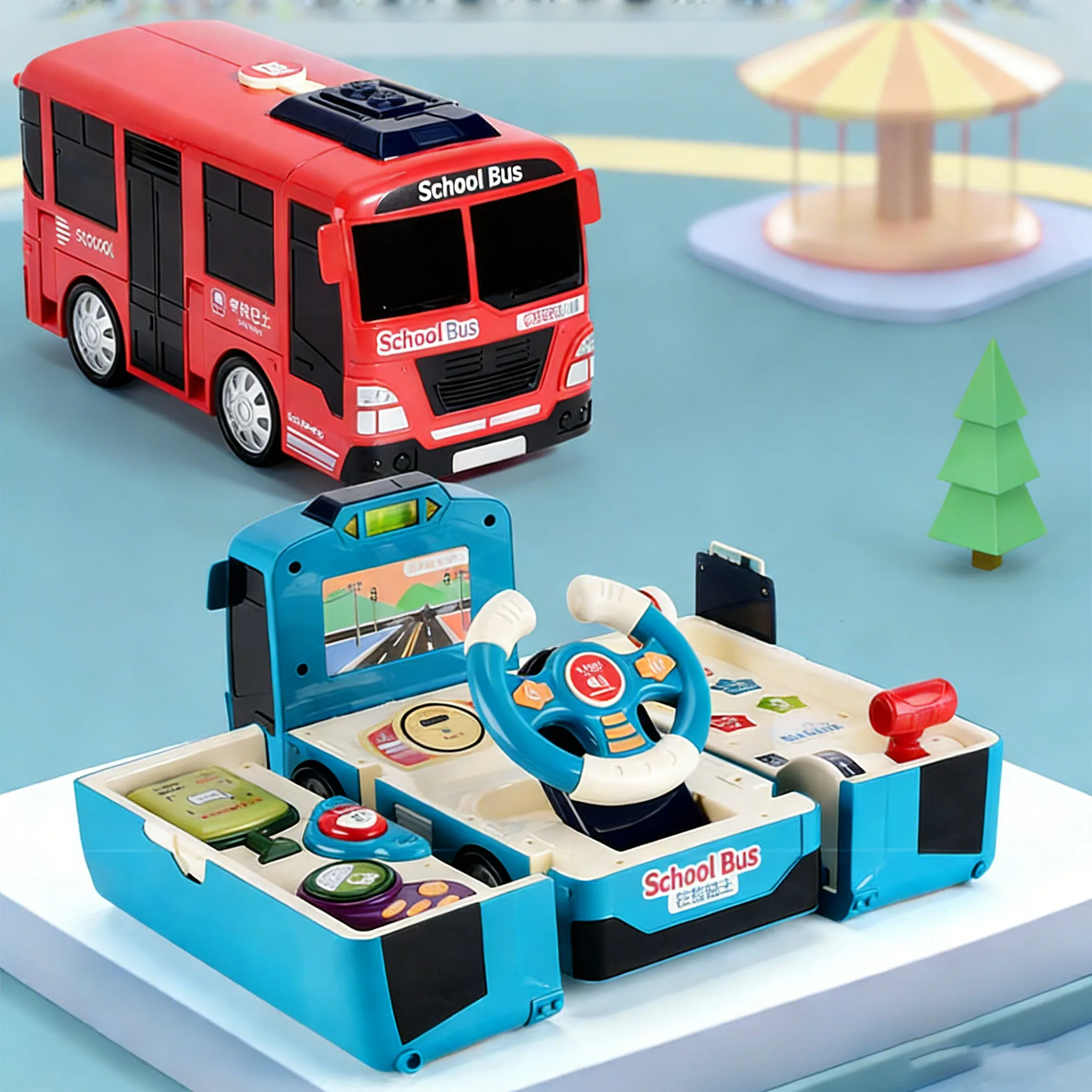 

Игрушечный руль-симулятор для вождения автомобиля, музыкальная игрушка со звуком для детей, развивающая музыкальная игрушка для раннего развития, рождественский подарок