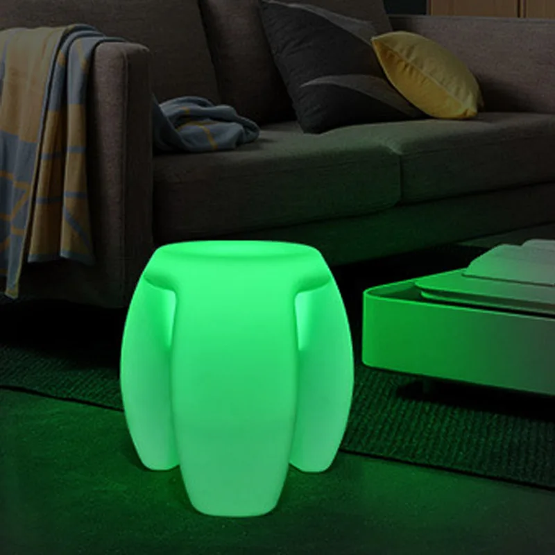 

Home Stool Light,D40*40cm, PE Plastic LED Bar Stool, Waterproof Garden Chair Seat,Rechargeable Light Furniture,Riq-S40a