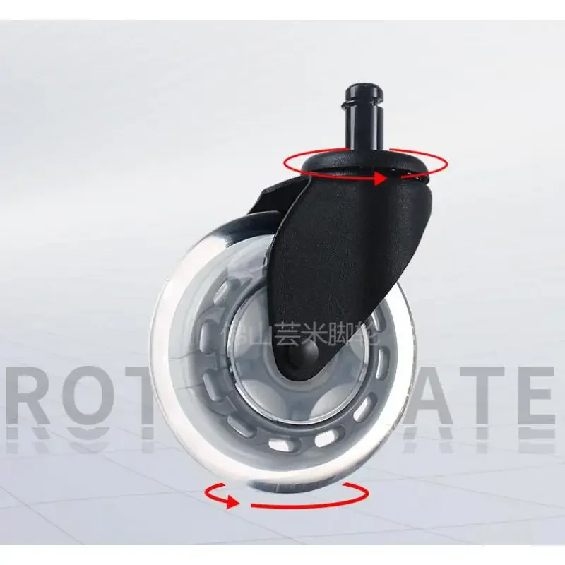 5Pcs 3 Inch Frosted Transparent Casters, Silent Swivel Wheels for Office Chair