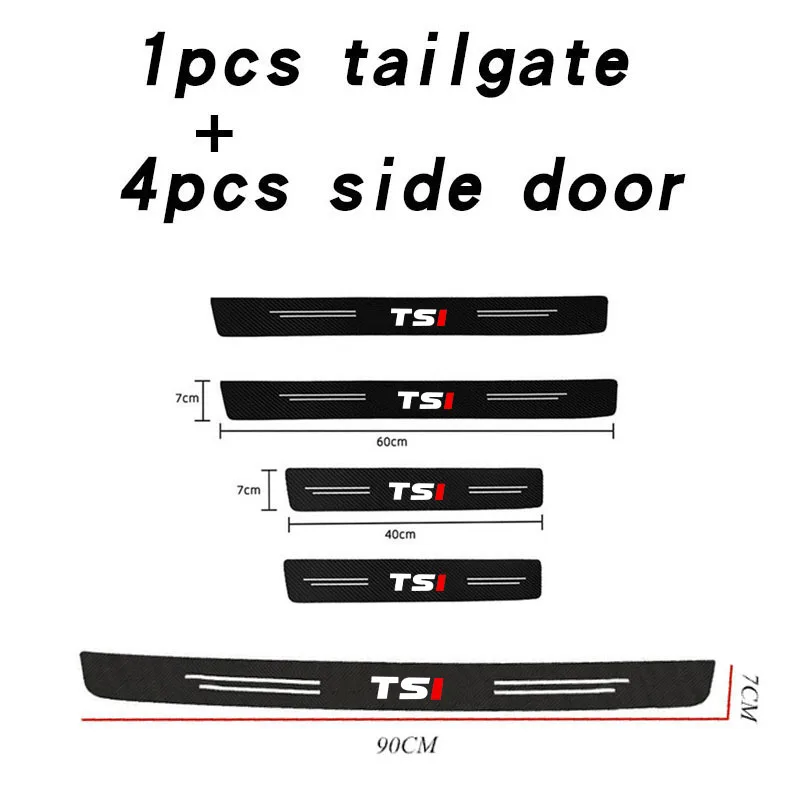 Carbon Door Sill Plate Protector Sticker For Volkswagen VW TSI TDI APR Polo 5 6 Bora Jetta Passat B5 Golf 7 MK5 Beetle 3B tiguan view 6