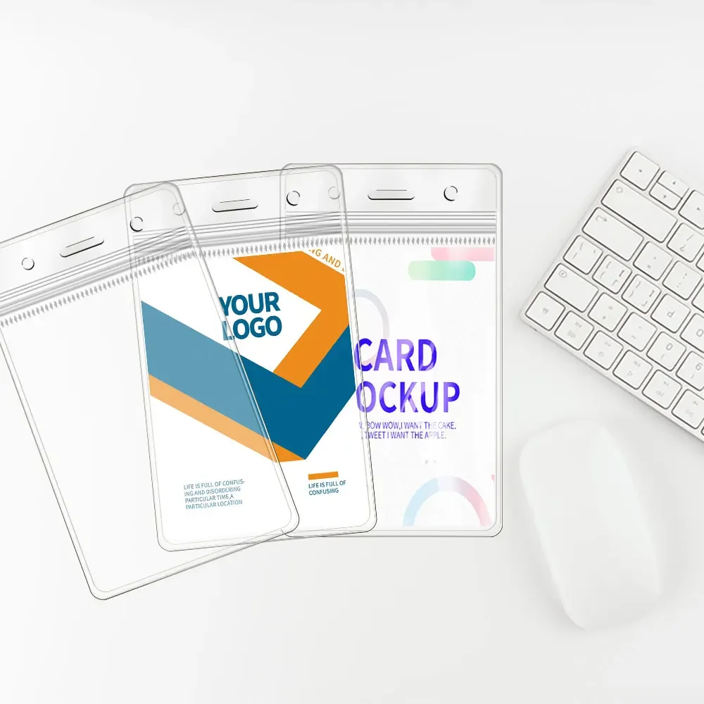 Transparent Waterproof PVC Card Holder Clip Protective Sleeve For Bank Credit Card ID Cards Slim Clear Protector Storage Cover