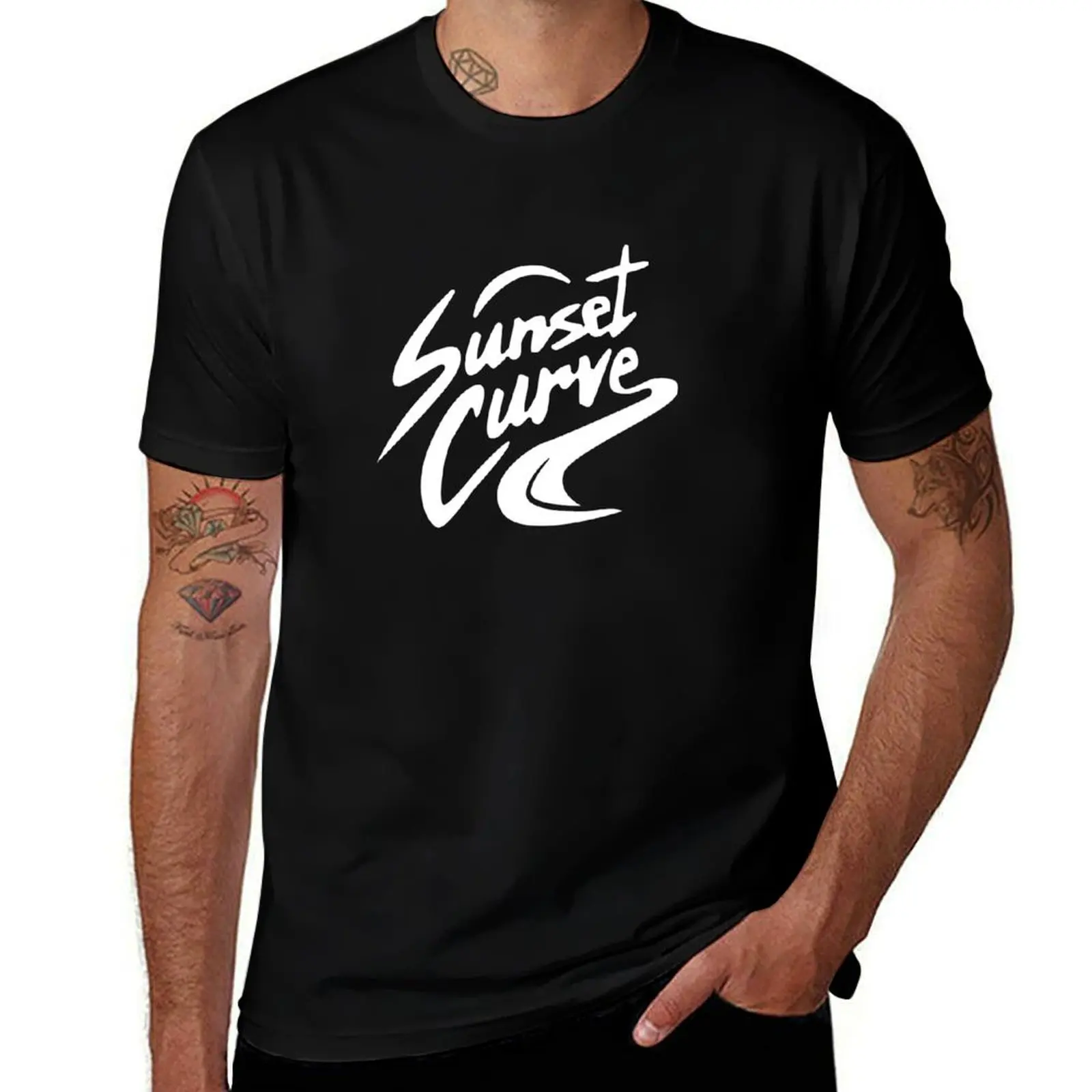 

sunset curve logo T-Shirt printed t shirts for man t shirt custom print