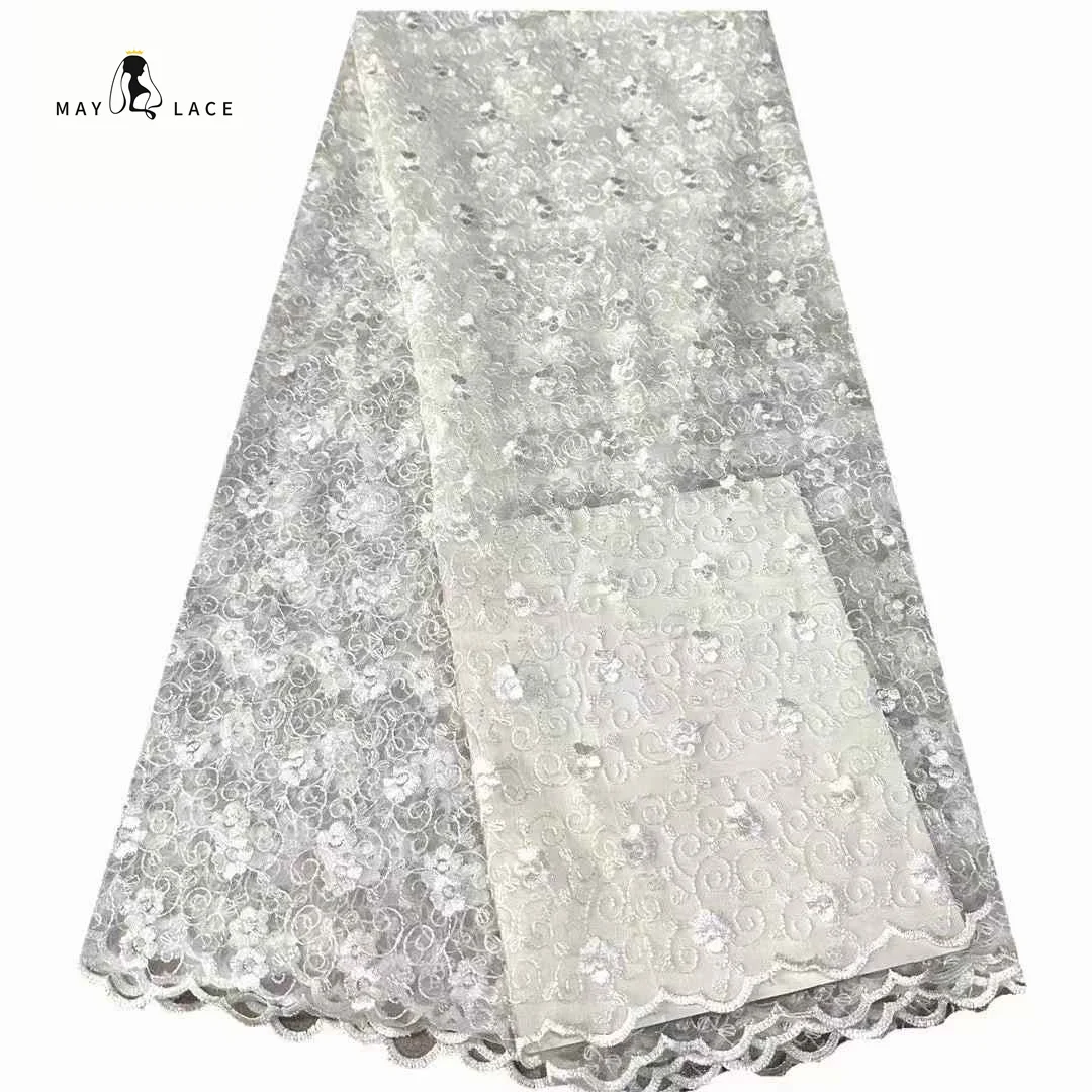 French Soft Mesh Lace Fabric 2025 High Quality Embroidery African Nigerian Tulle Lace Fabric For Women Wedding Party Dresses Sew