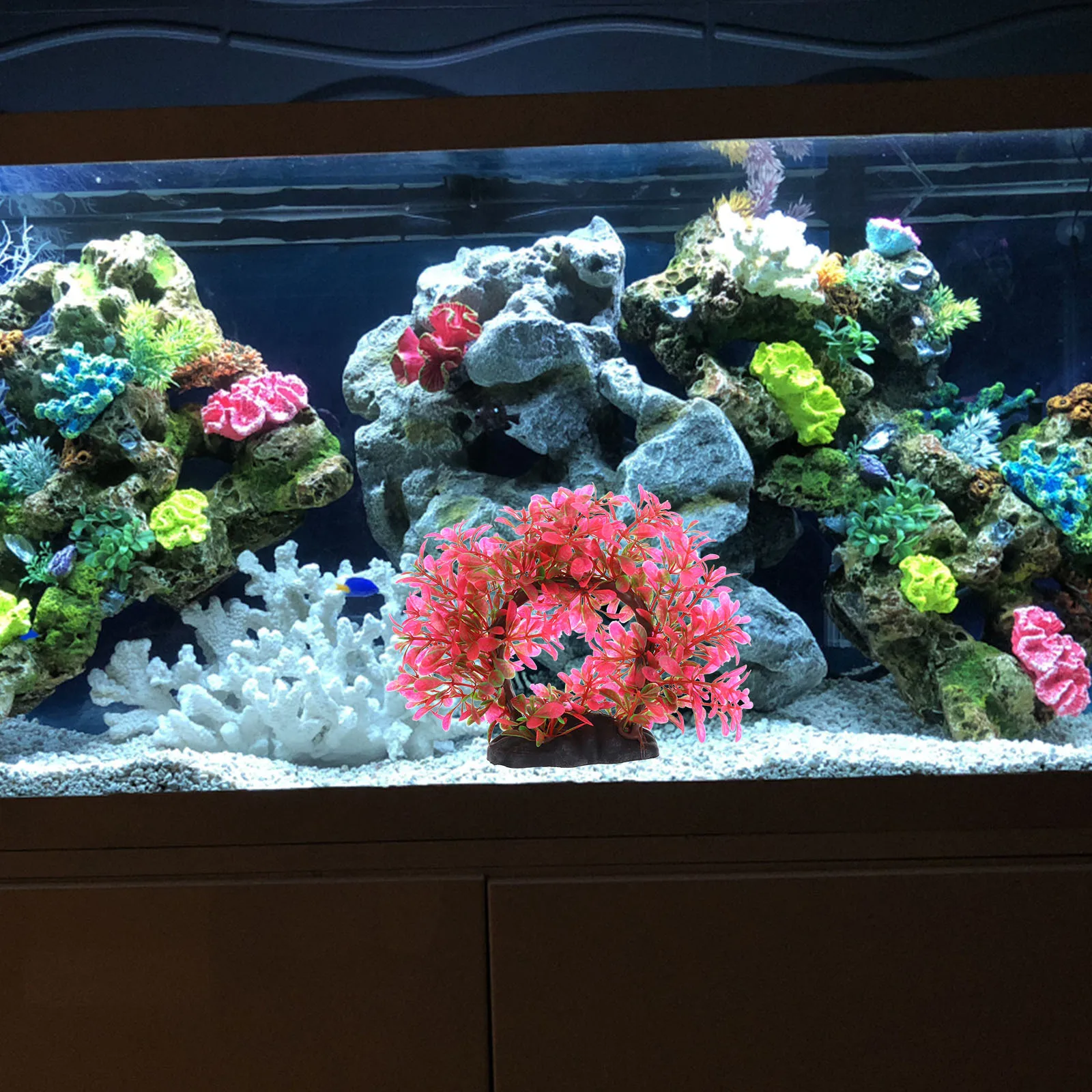 

Artificial Fish Tank Plants Arch Shape Realistic Aquarium Decoration Simulation Water Plants Fish Tank Decor Turtle Accessories