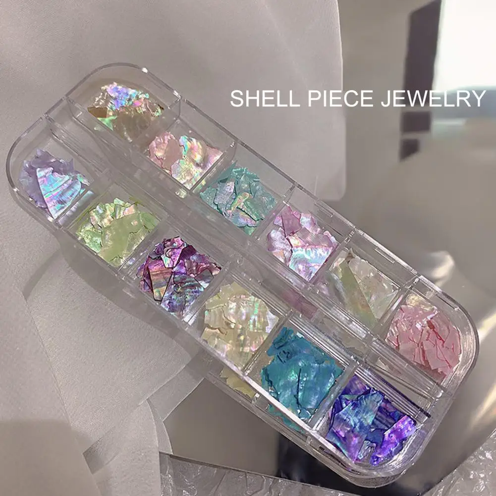 

Irregular Abalone Shell Natural Rhinestone 3D Gradient Broken Shell Flakes Marble Stone Mica Gem Nail Art Decoration