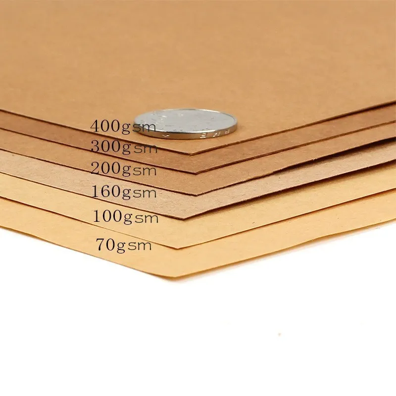 70~400gsm Smooth A4 Kraft Paper DIY Handmake Craft Paper Card Thick Paperboard Cardboard Gifts Wrapping Paper Scrapbook Paper