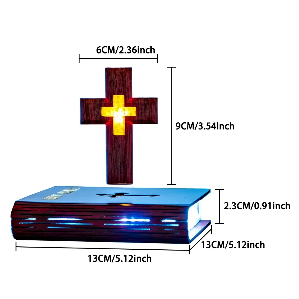 HCNT-Lumière LED RGB en croix, base de la Bible chrétienne, cadeaux personnalisés