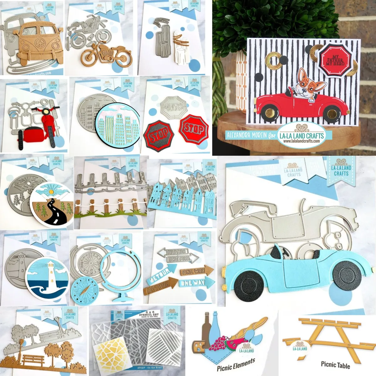 Transportation Picnic Globe Beach Tree Skyline Lighthouse Metal Cutting Dies Stencils Scrapbook Diy Decoration Card Album Summer