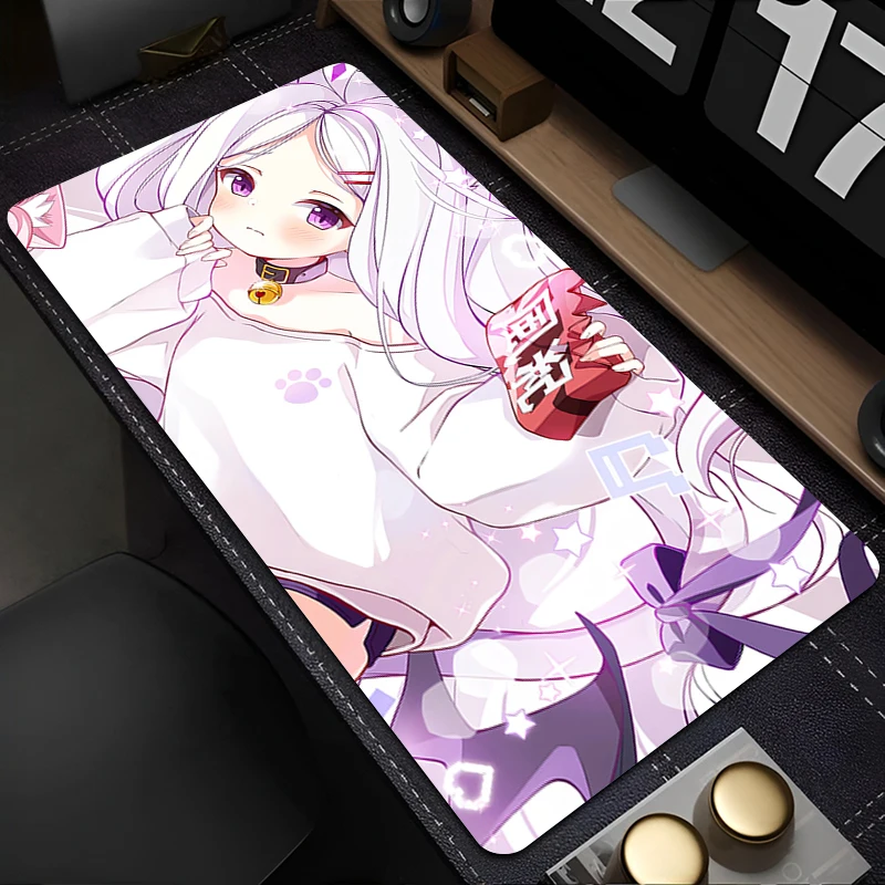 

Mouse Pad PC Kawaii Anime Girl HD Print Extended Keyboard Pad Blue Archive Sorasaki Hina Mousepad Laptop Purple Desk Mouse Mat